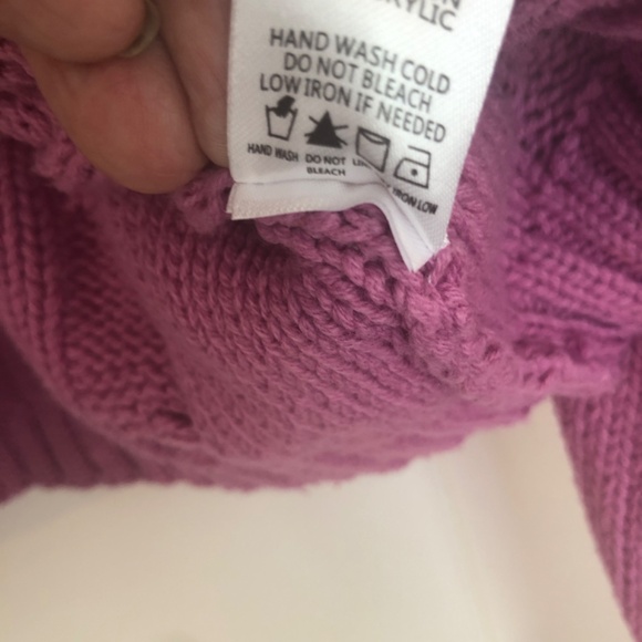 NWOT Blue Blush Crop Lilac Pink Cable-knit Sweater - Picture 4 of 5